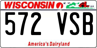 WI license plate 572VSB