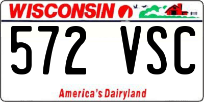 WI license plate 572VSC