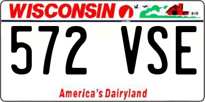 WI license plate 572VSE
