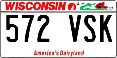 WI license plate 572VSK