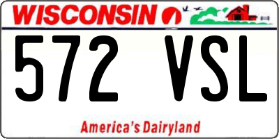 WI license plate 572VSL