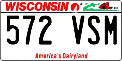 WI license plate 572VSM