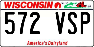 WI license plate 572VSP