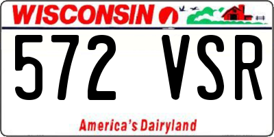 WI license plate 572VSR