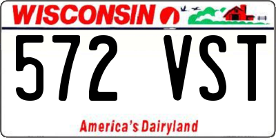 WI license plate 572VST