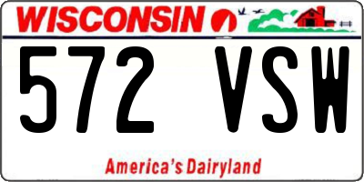 WI license plate 572VSW