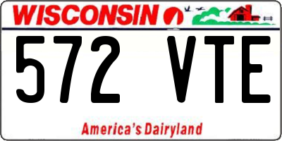 WI license plate 572VTE
