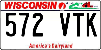 WI license plate 572VTK