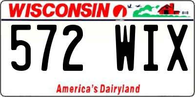 WI license plate 572WIX