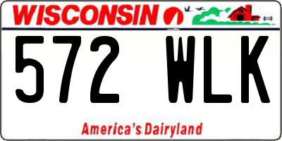 WI license plate 572WLK
