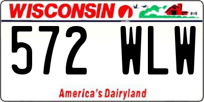WI license plate 572WLW