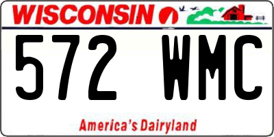WI license plate 572WMC