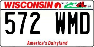 WI license plate 572WMD