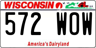 WI license plate 572WOW