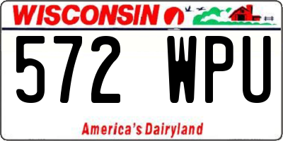 WI license plate 572WPU