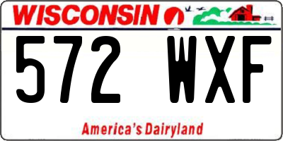 WI license plate 572WXF