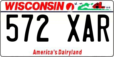 WI license plate 572XAR