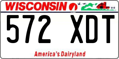 WI license plate 572XDT