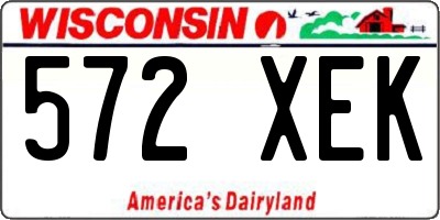 WI license plate 572XEK