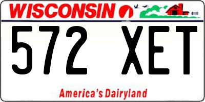 WI license plate 572XET