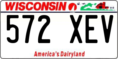 WI license plate 572XEV