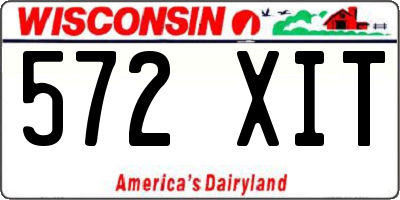 WI license plate 572XIT