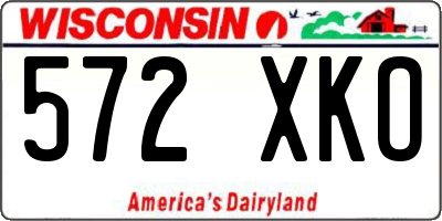 WI license plate 572XKO