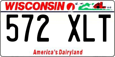 WI license plate 572XLT