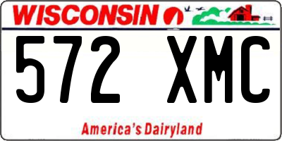 WI license plate 572XMC