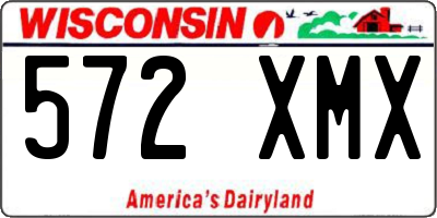 WI license plate 572XMX