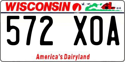 WI license plate 572XOA