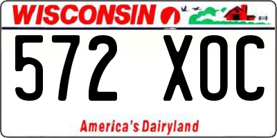 WI license plate 572XOC