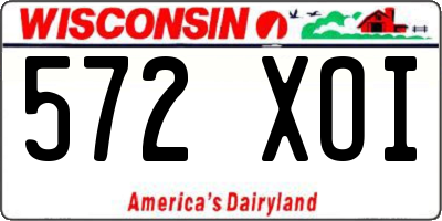 WI license plate 572XOI