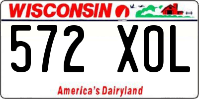 WI license plate 572XOL