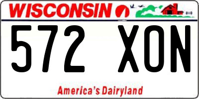 WI license plate 572XON