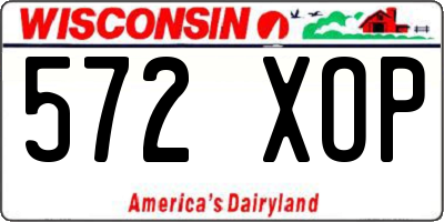 WI license plate 572XOP