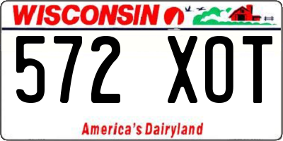WI license plate 572XOT