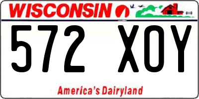 WI license plate 572XOY