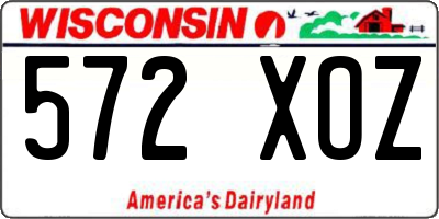 WI license plate 572XOZ