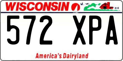 WI license plate 572XPA