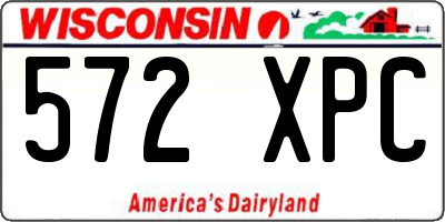 WI license plate 572XPC