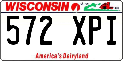 WI license plate 572XPI
