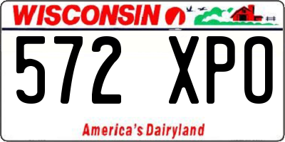 WI license plate 572XPO