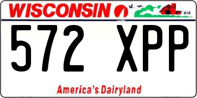 WI license plate 572XPP
