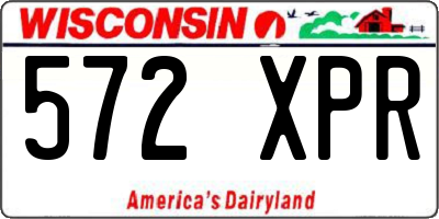 WI license plate 572XPR