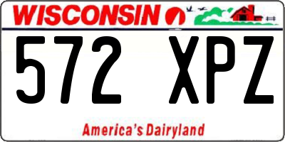 WI license plate 572XPZ