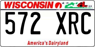WI license plate 572XRC