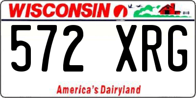 WI license plate 572XRG