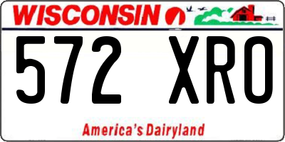 WI license plate 572XRO