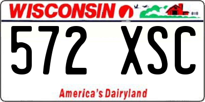 WI license plate 572XSC